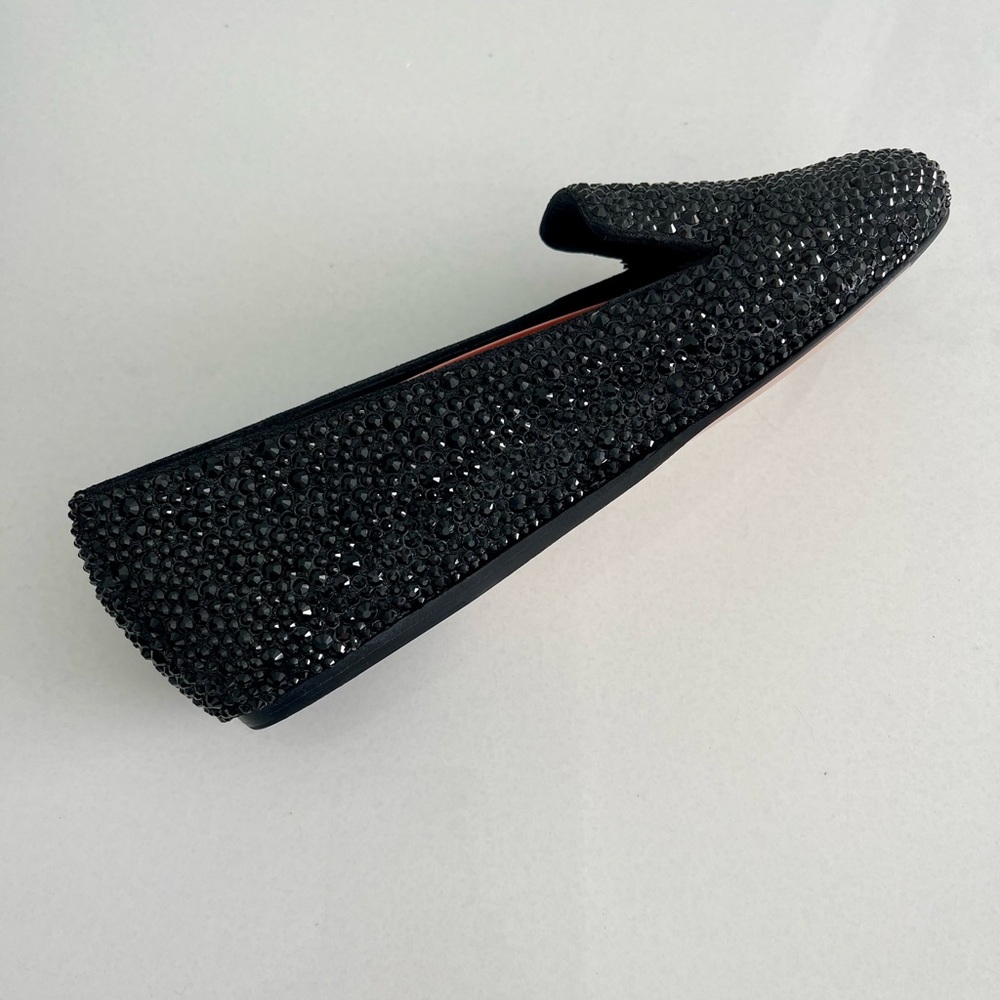 Le Silla Ballet slipper, fully embellished w black crystals. Handmade in Italy.